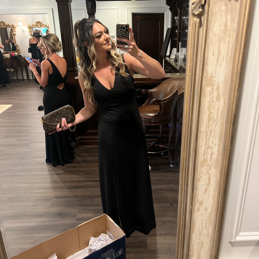Birdy grey shamin crepe black dress size small
